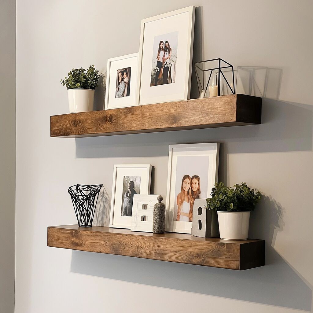 Hanah Home Комплет полици за dzид Raf273, 2 парчиња, кафеави