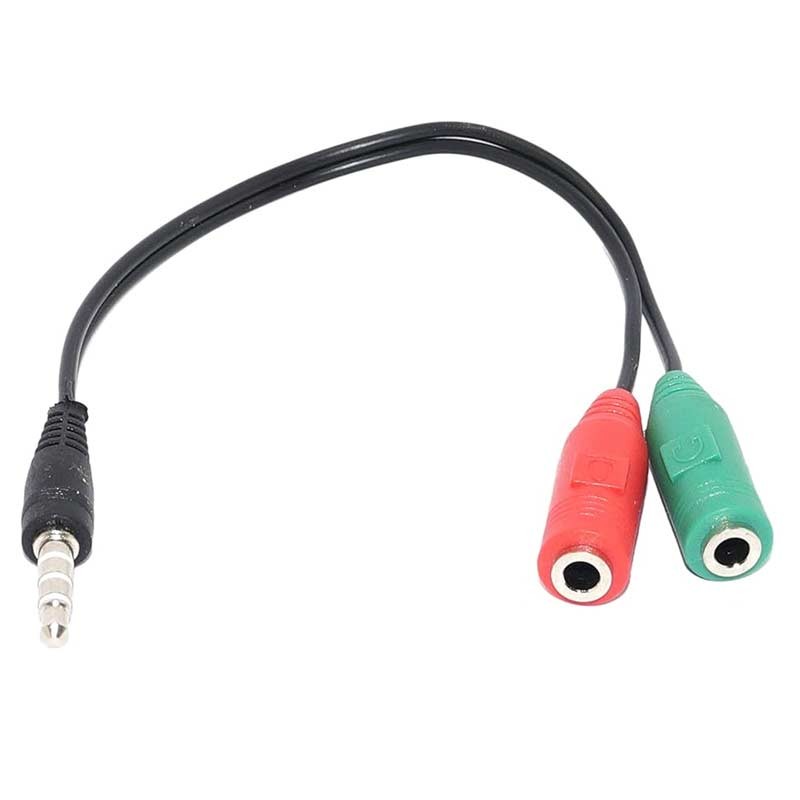 Аудио адаптер - 3.5мм машко - 2 x 3.5мм женско - Црна