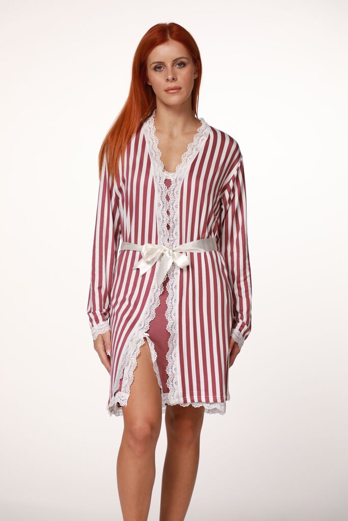 SF женски сет ноќница PUDRA STRIPE FW25