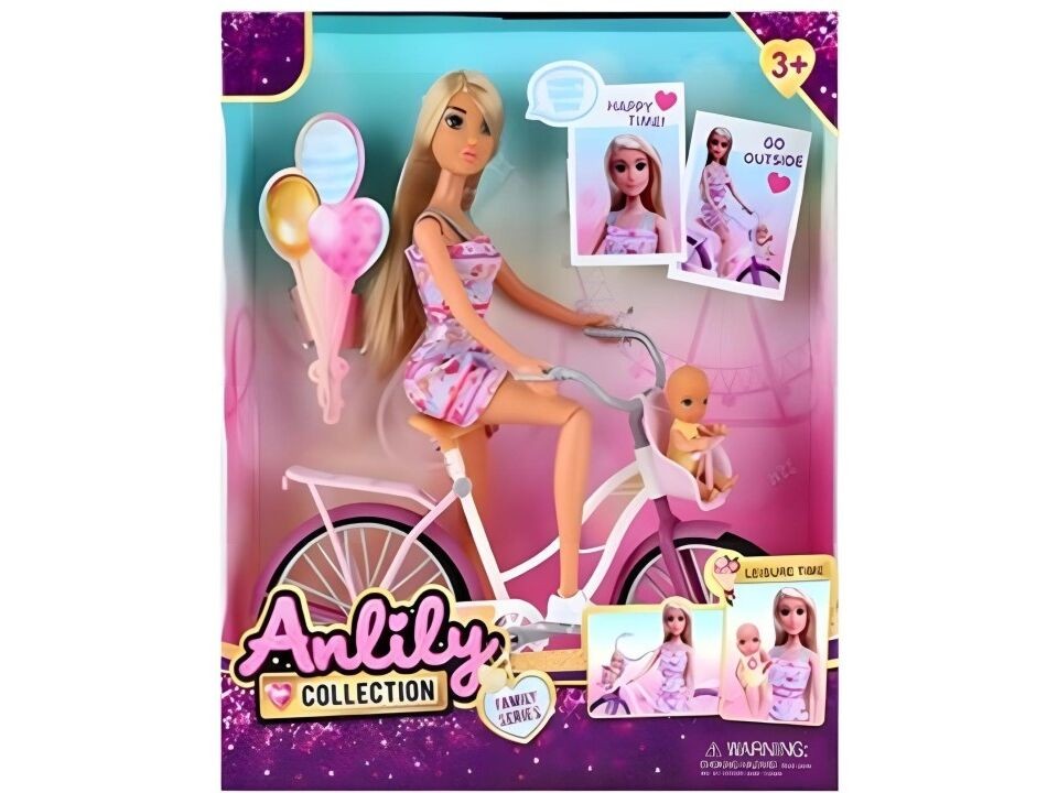 Кукла Анлили на велосипед