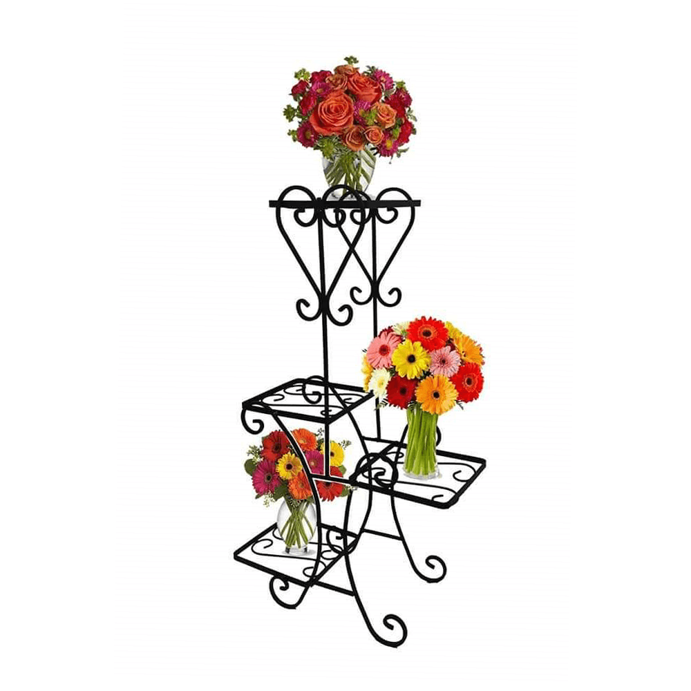Држач За 4  Саксии Срце  Црна