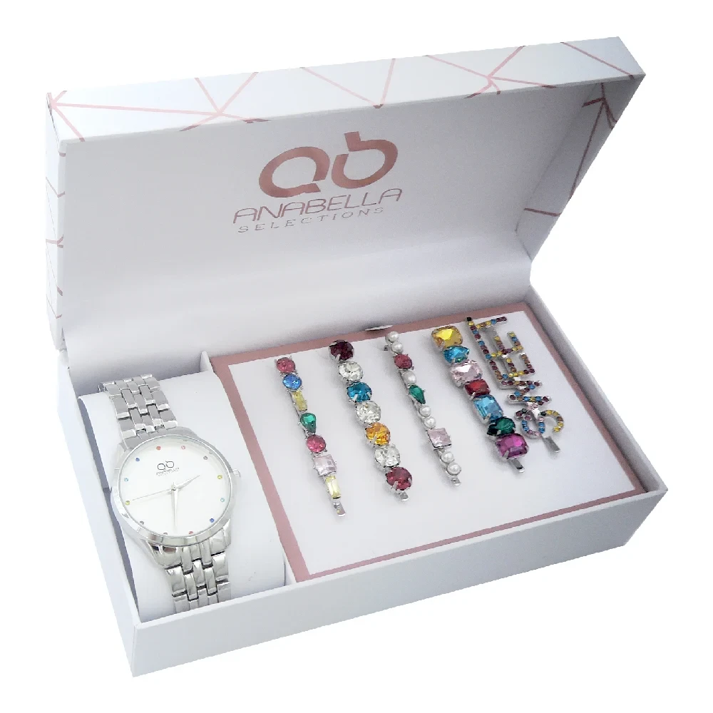 Подарок сет Рачен часовник и шноли Балзам, сребрена боја