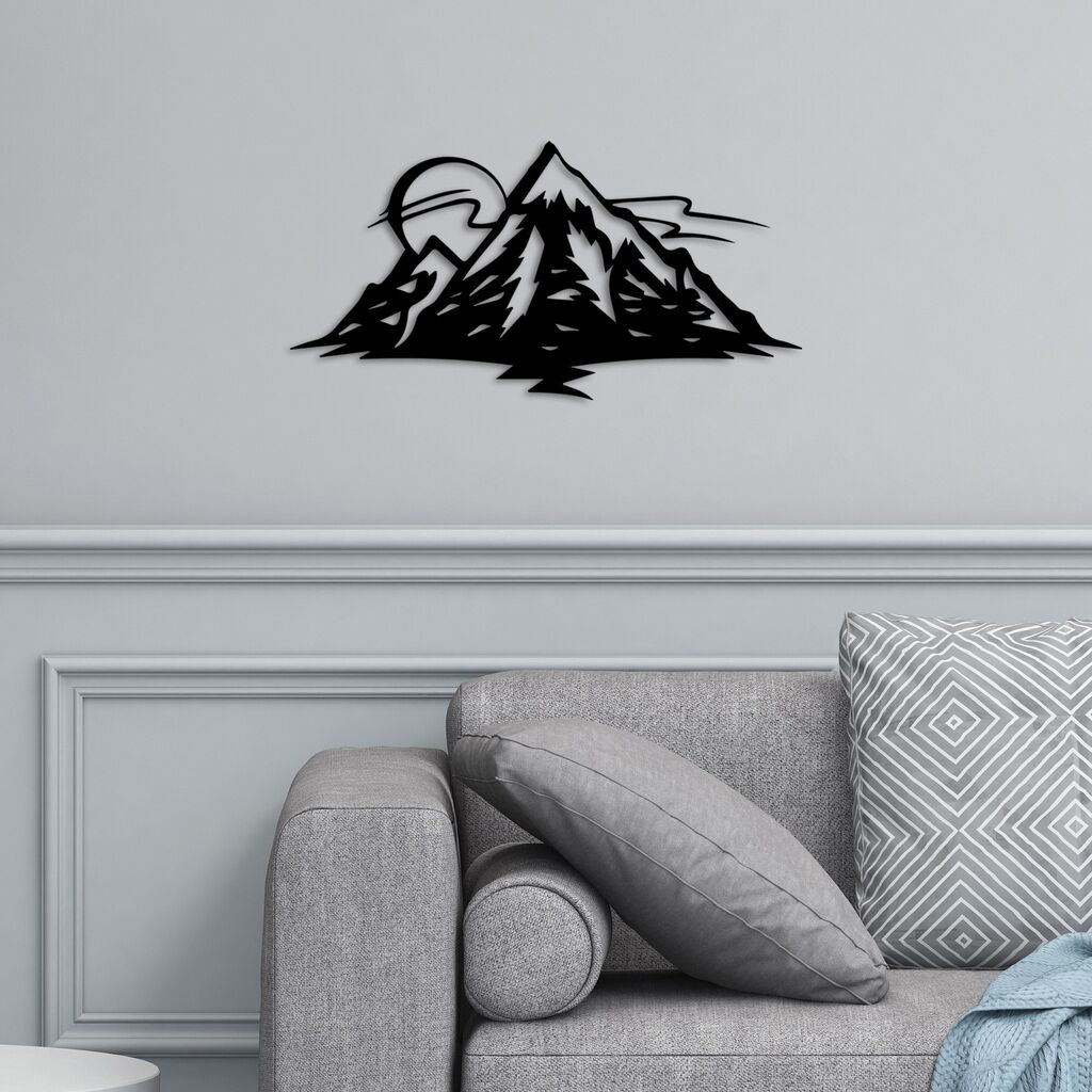 Wallity dzидна декорација Mountain 25, 62x31, црна