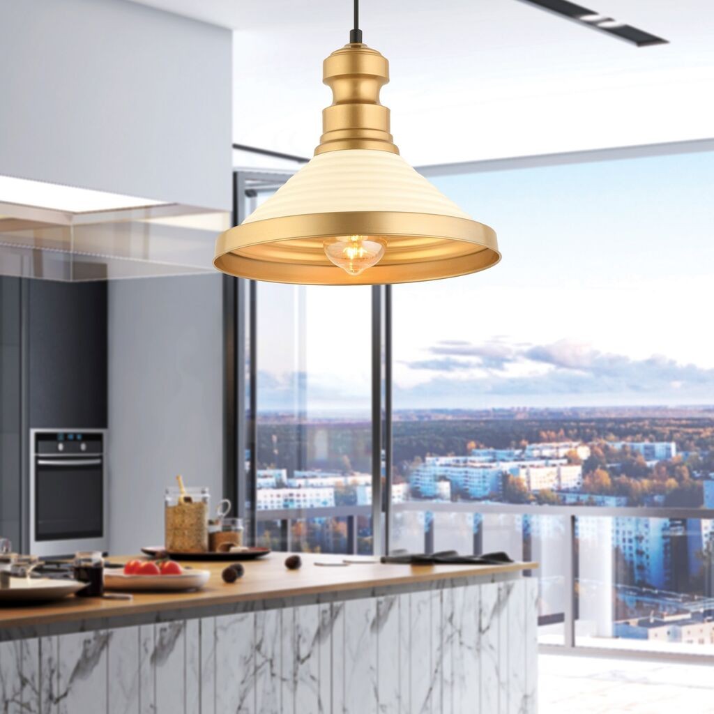 Opviq Luster RT-16, O30, 26cm, IP20, крем-златна боја