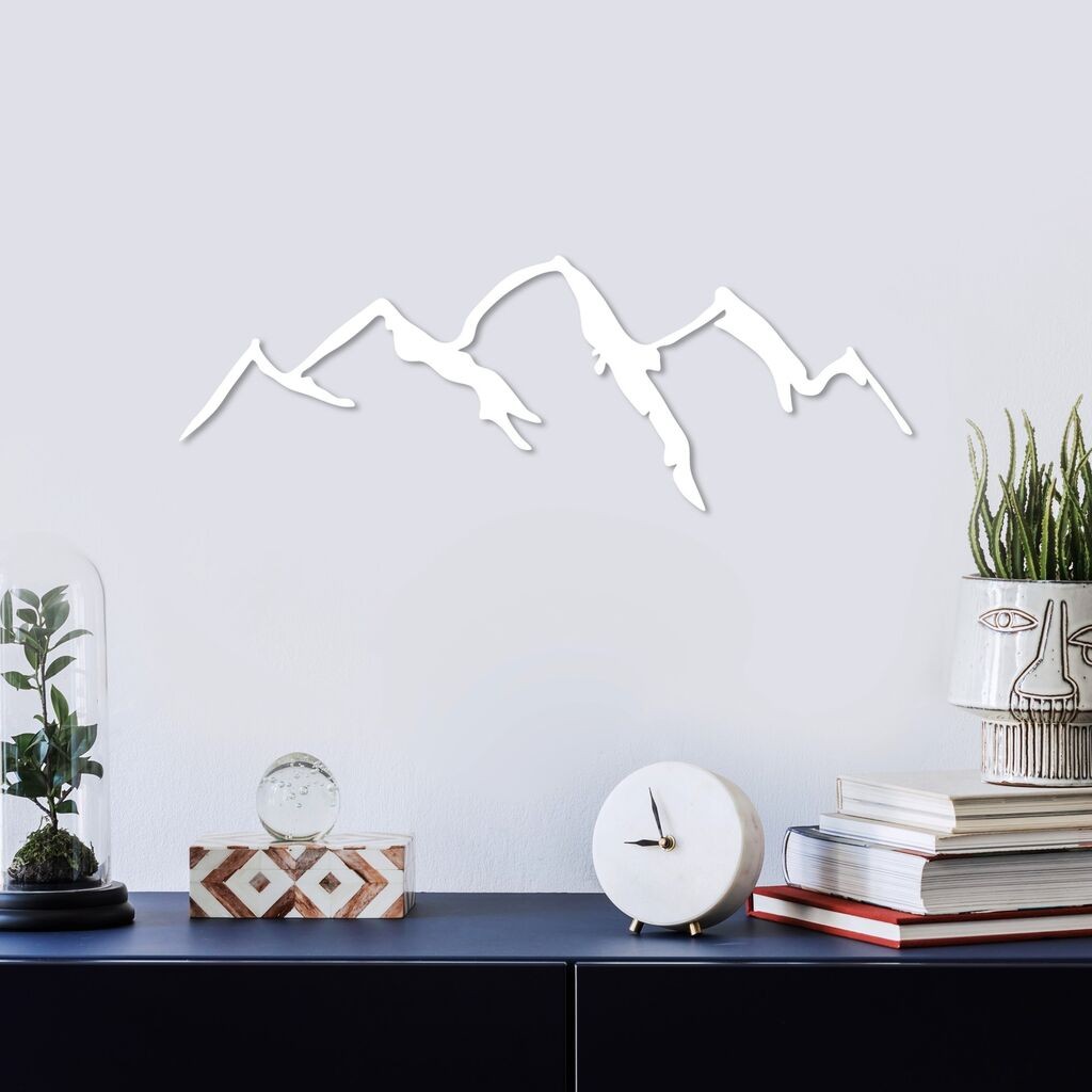 Wallity dzидна декорација Mountain-4, 66x23 см, бела