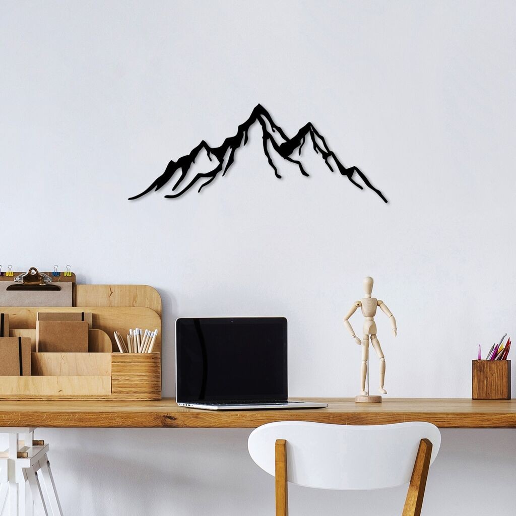 Wallity dzидна декорација Mountain-11, 52x20cm, црна