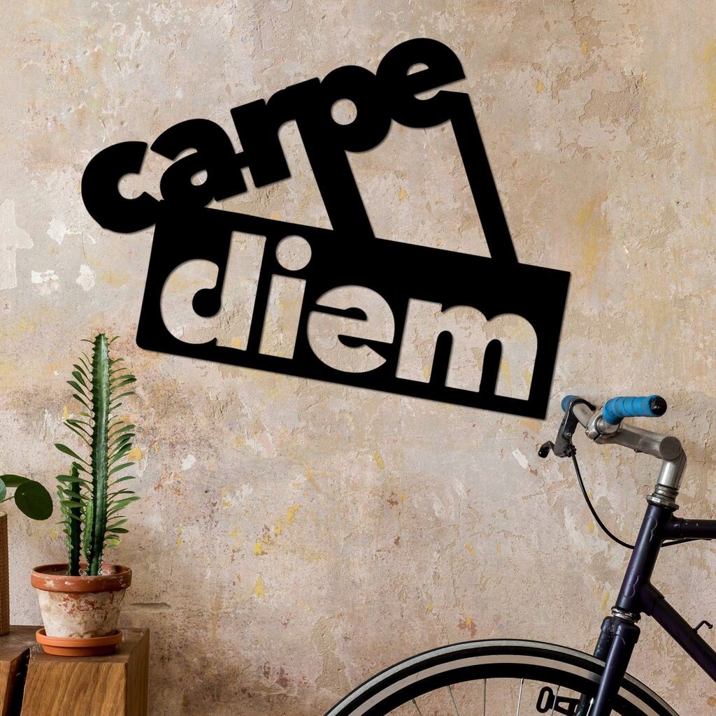 Wallity декорација за dzид Carpe Diem 3, 56x44 см, црна