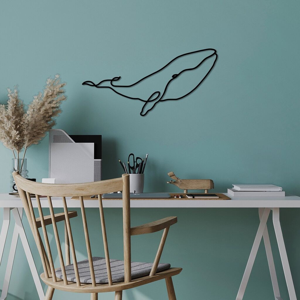 Wallity декорација за dzид Whale-M, 50x25cm, црна