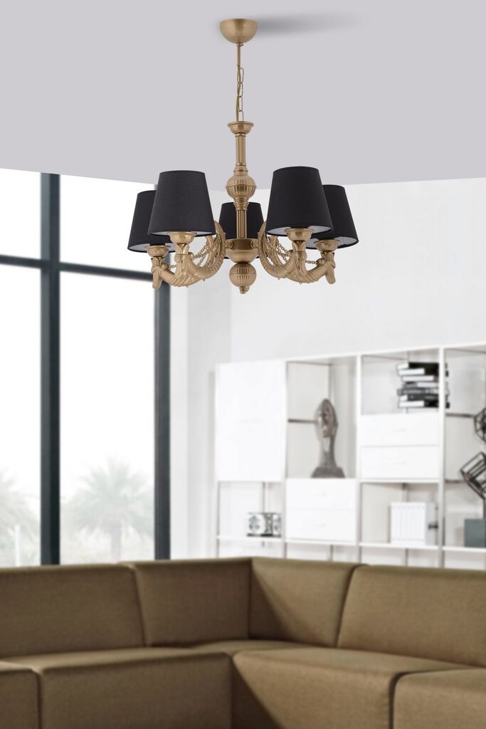 Лустер Opviq Fiona синџир, 15x10x13cm, IP20, златно-црни бои