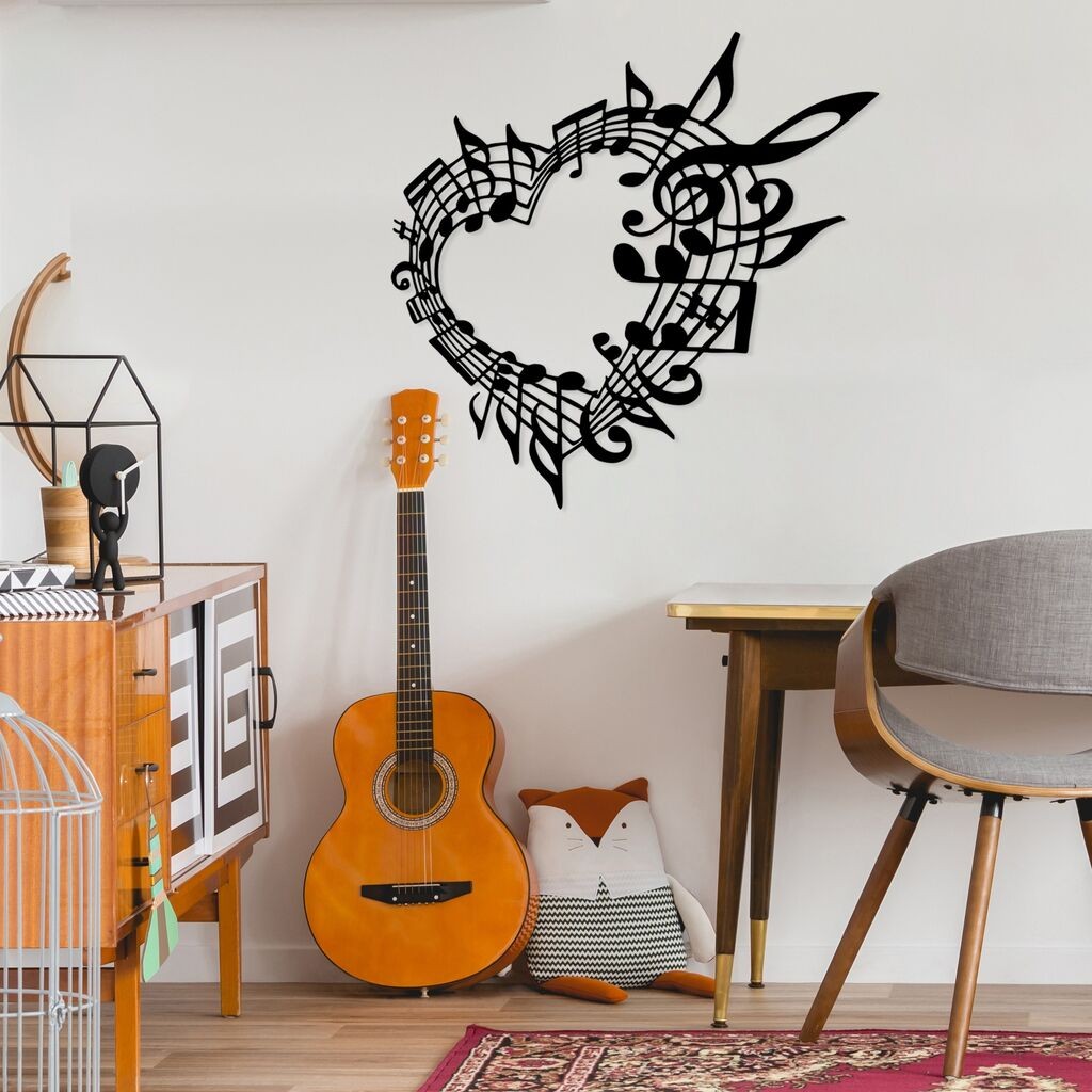 Wallity dzидна декорација Музикал 5, 68x70 см, црна