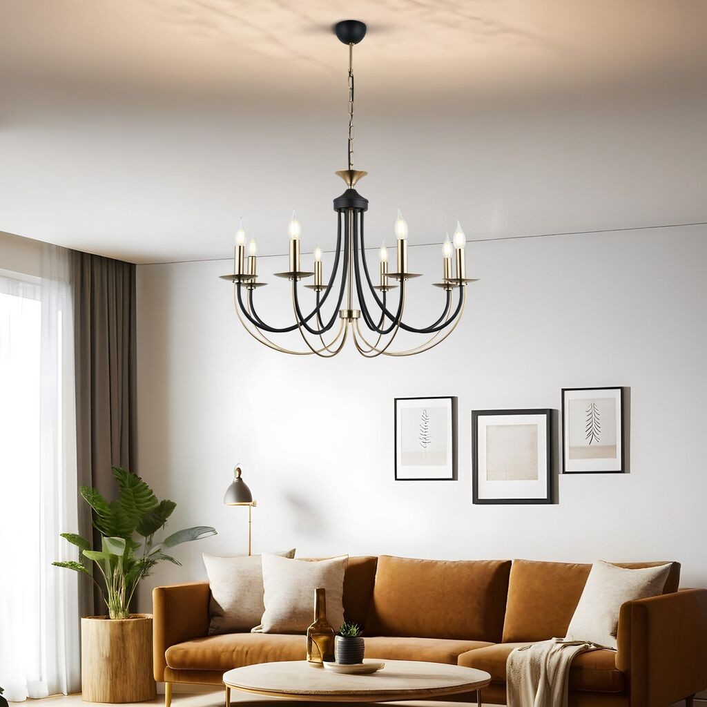 Opviq Luster Ferra-52-08, 10x10x5cm, 80-132cm, IP20 златно-црни бои