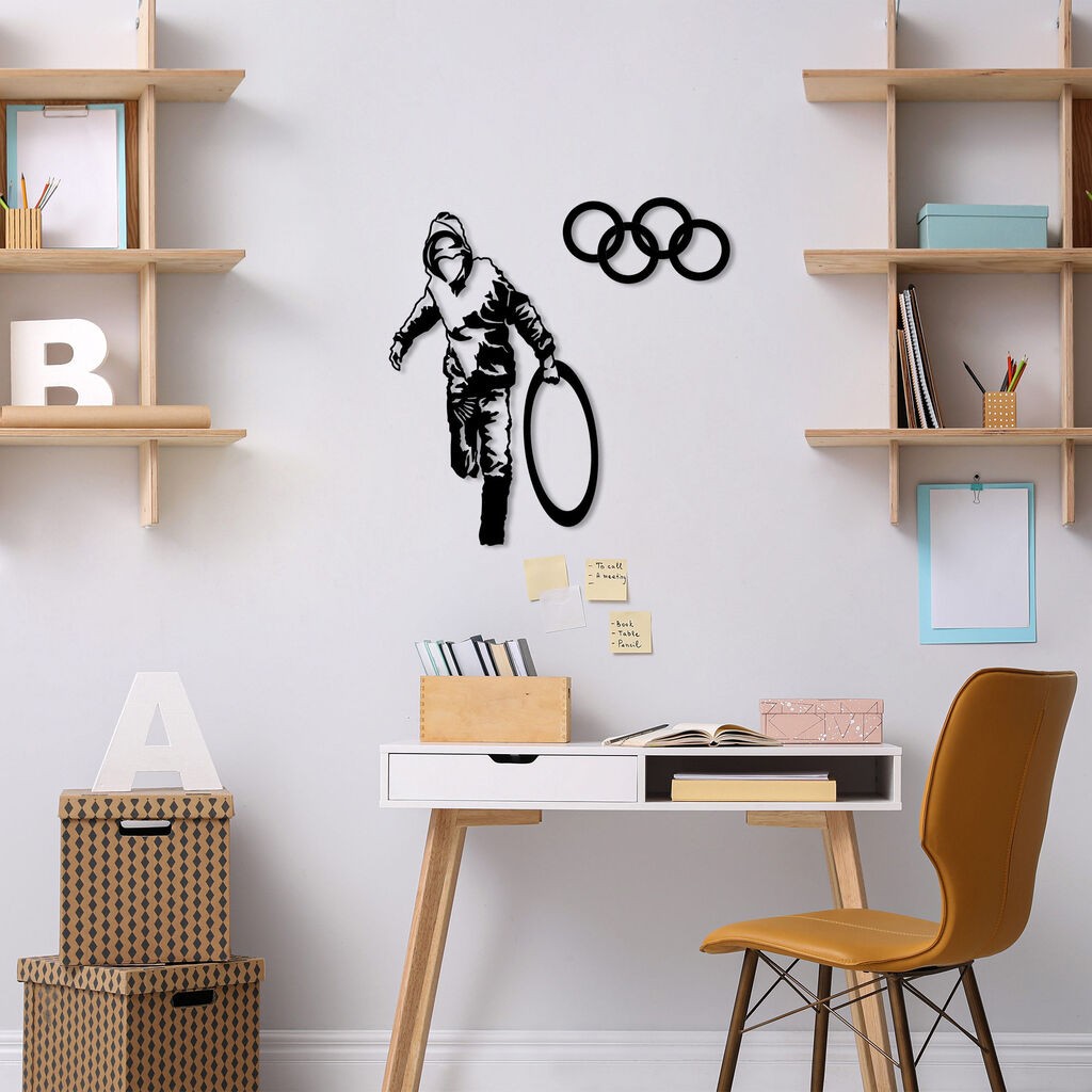 Wallity dzидна декорација Banksy-8, 62x61 см, црна