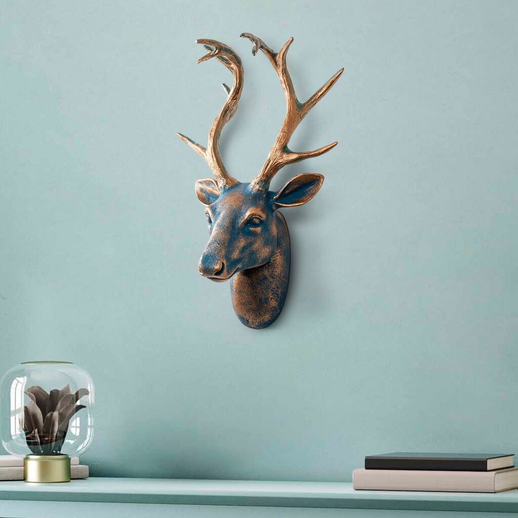 Wallity декорација за dzид Елен, 26x38x17 см, златна боја