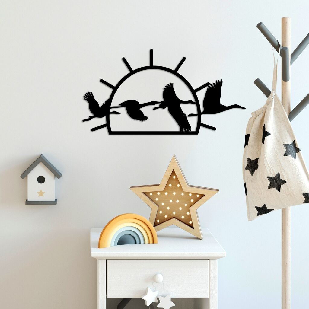 Wallity декорација за dzид Птици преселници-М, 50x26 см, црна