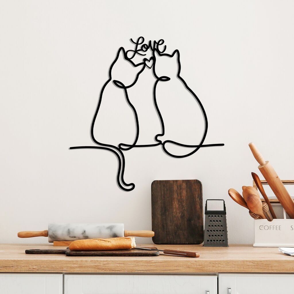 Wallity декорација за dzид Cat 2-v2, 55x55 см, црна