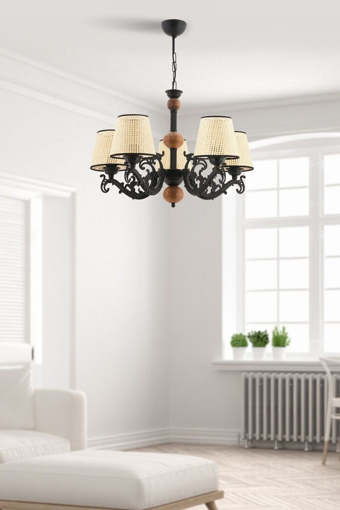 Лустер Opviq Fiona корално дрво, 15x10x13cm, IP20, црно-бел