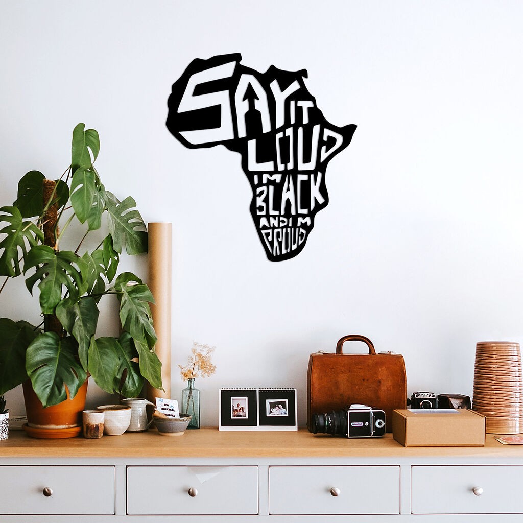 Wallity dzидна декорација Say It Loud IM Black And Ground-449, 42x46 см, црна