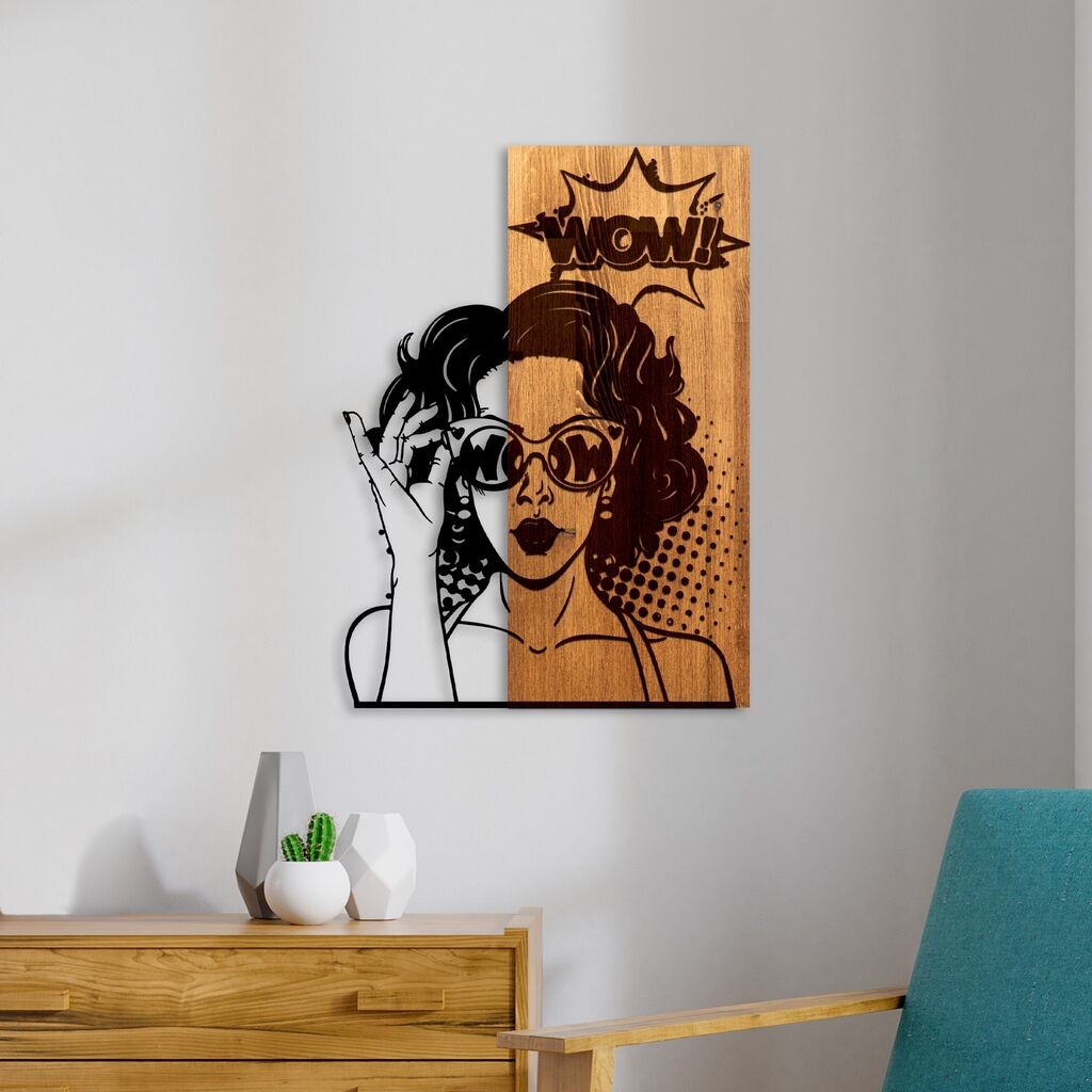 Wallity декорација за dzид Wow, 42cmx58cmx3cm, даб