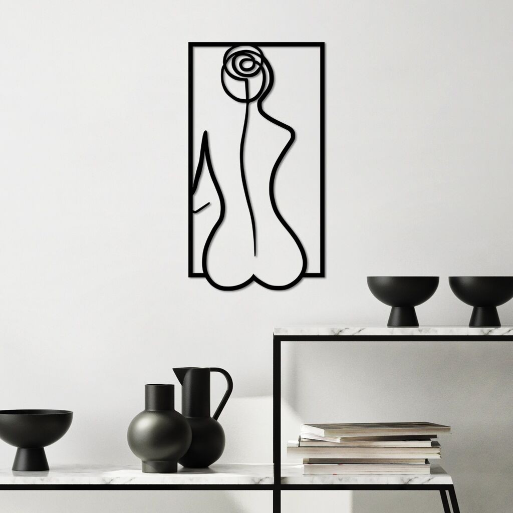 Wallity декорација за dzид Rose Silhouette-M, 50x27 см, црна