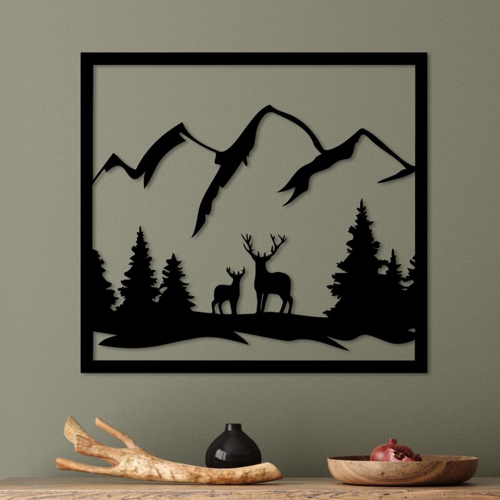 Wallity декорација за dzид Мајка и син 1, 51x56 см, црна