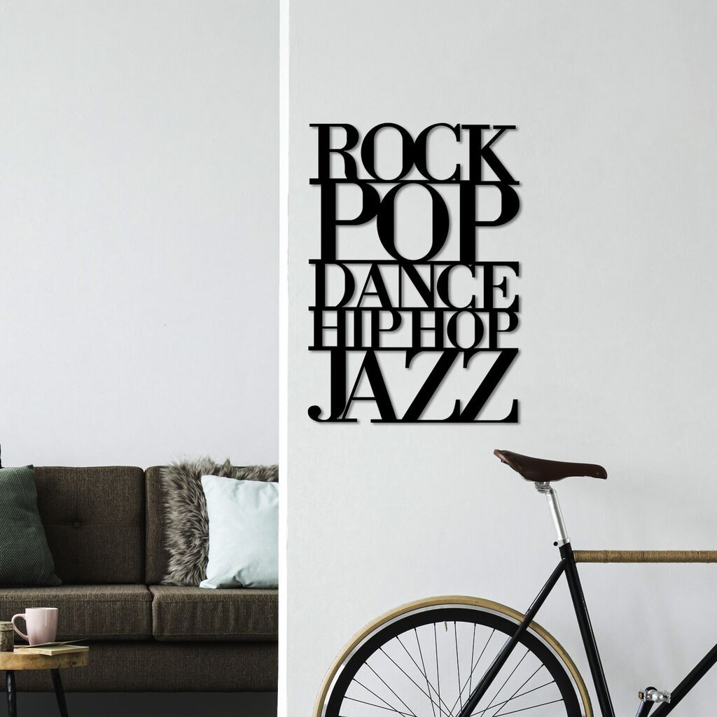 Wallity декорација за dzид We Love Music-M, 57x40 см, црна