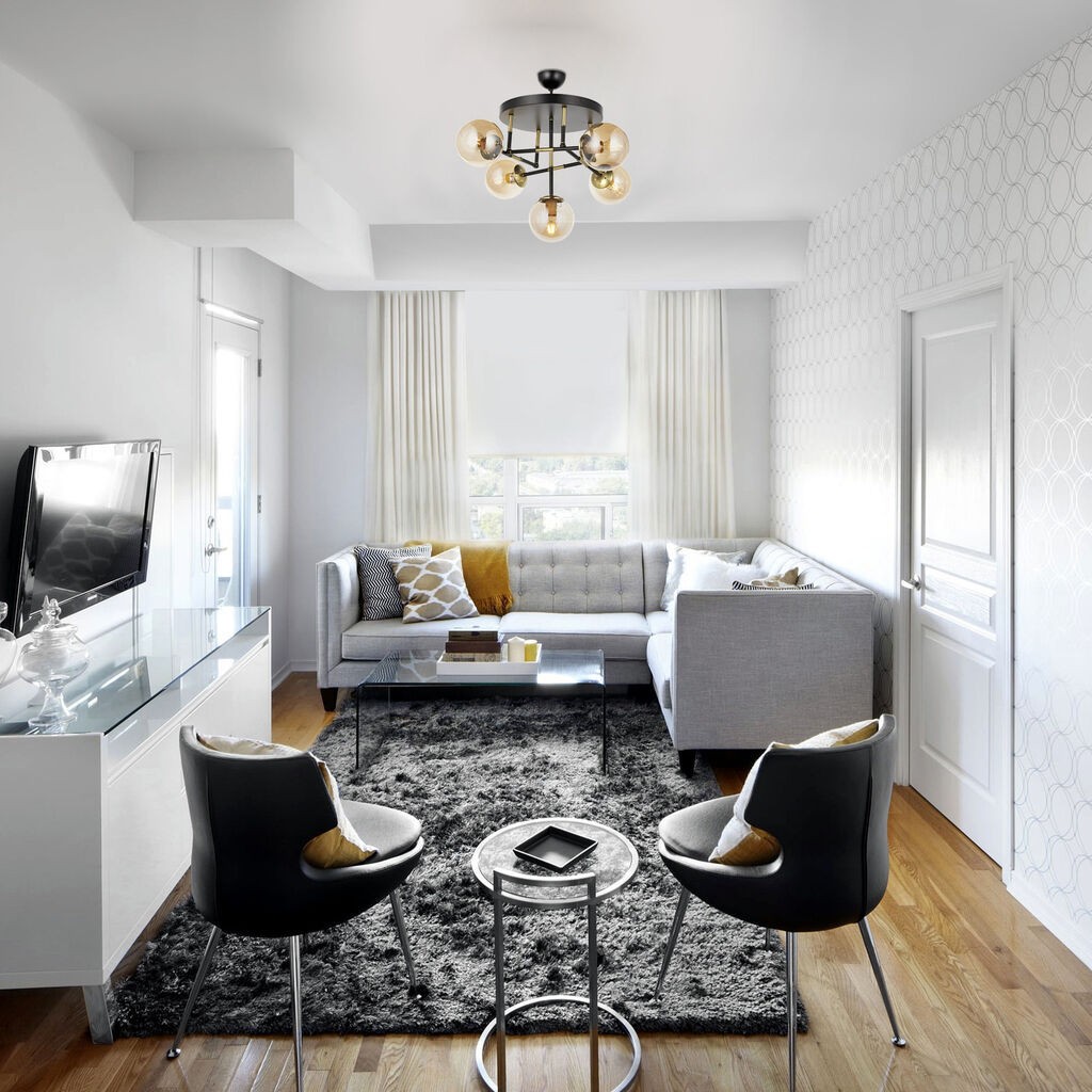 Opviq Luster AV-4331-5T-BSY, 40x60cm, IP20, 220V-240V, златно-црни бои