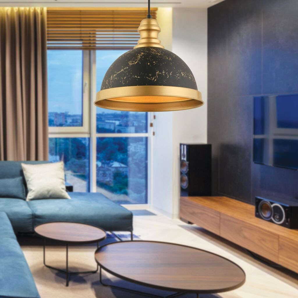 Opviq Luster RT-5, O29, 25cm, IP20, златно-црни бои