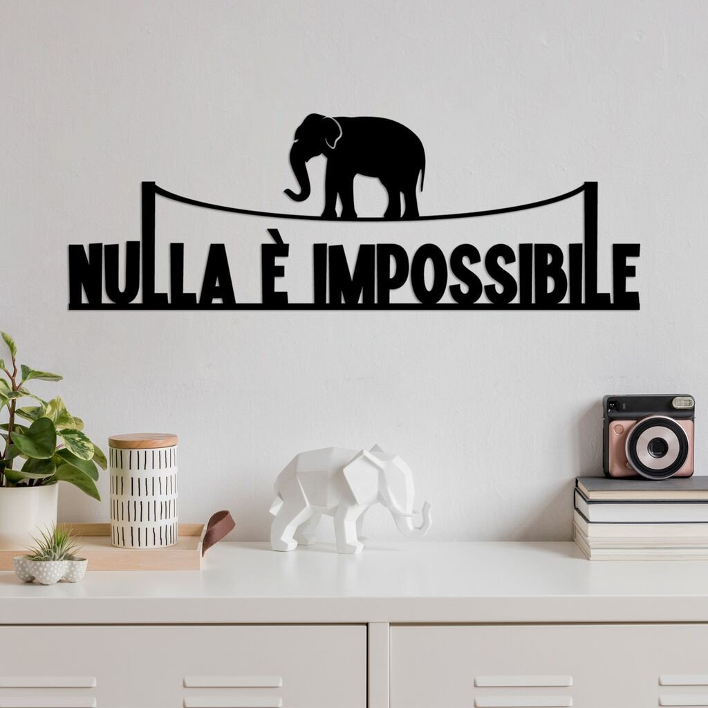 Wallity декорација за dzид Nulla E Impossible 1, 60x20 см, црна