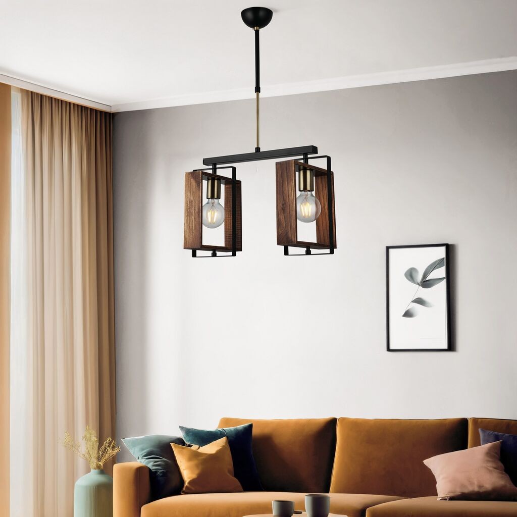 Opviq Luster Karo-73-02-L, 10x10x5cm, 61-86cm, IP20 Кафеаво-црна