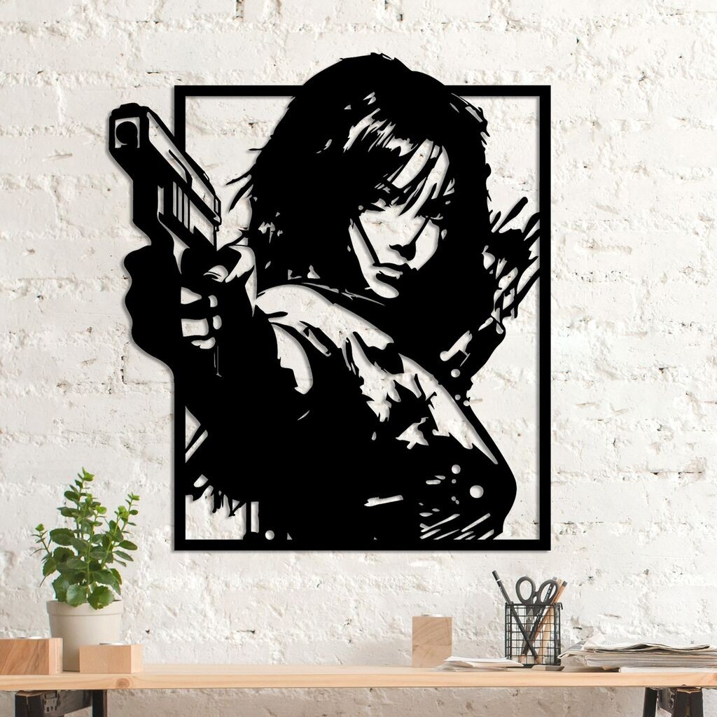 Wallity декорација за dzид „На видикот", 49x55 см, црна