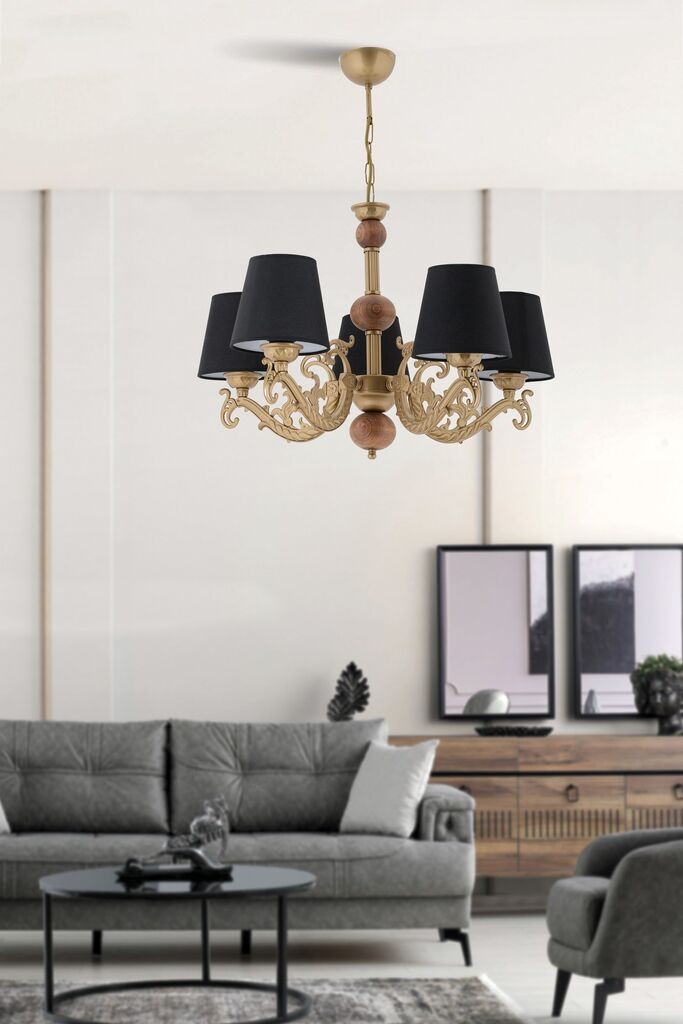 Лустер Opviq Fiona Wood, 15x10x13cm, IP20, златно-црни бои