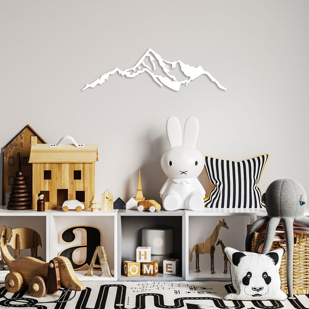 Wallity dzидна декорација Mountain-10, 67x20cm, бела