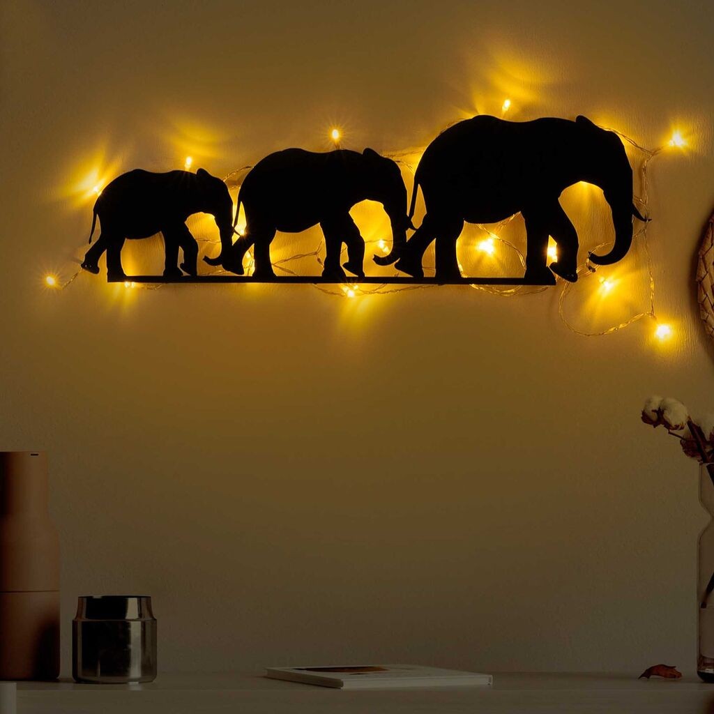 Wallity dzидна декорација Слон 070, 15x50 см, црна