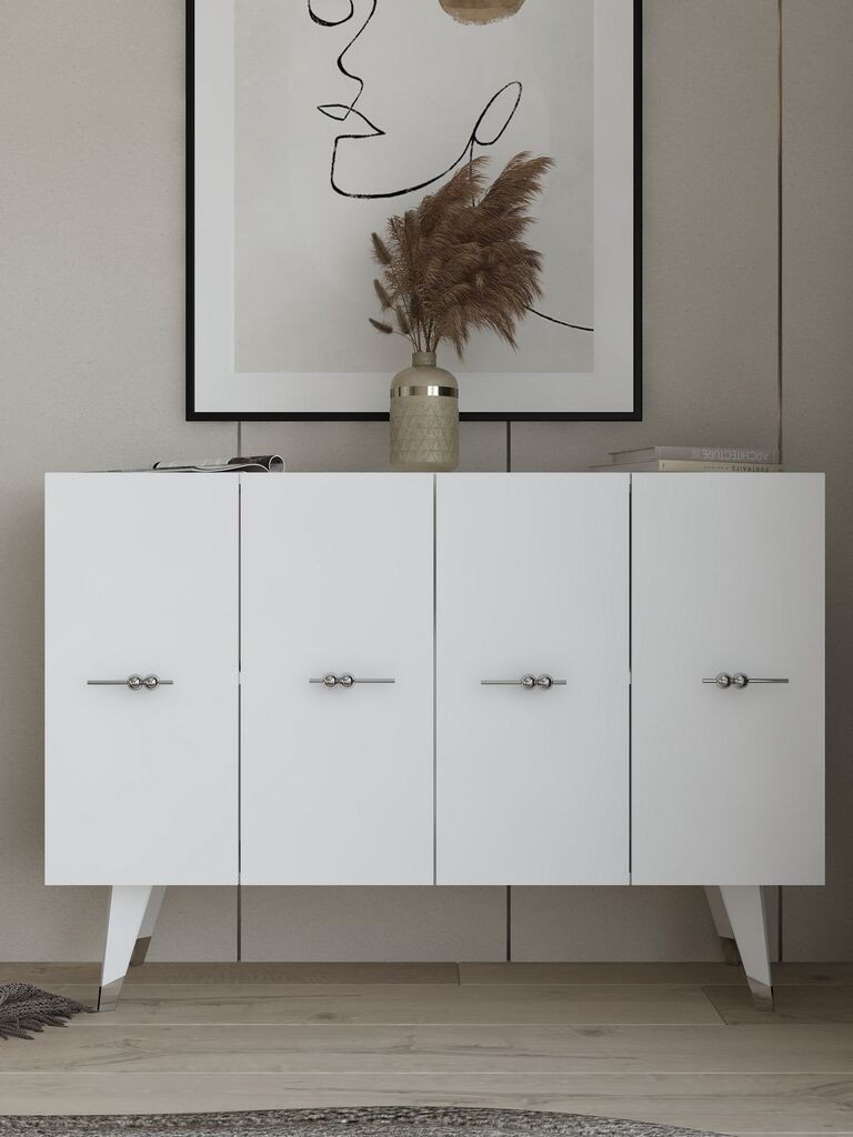 Конзолна маса Hanah Home Quart Salkim, 120x80x29,6 см, бела