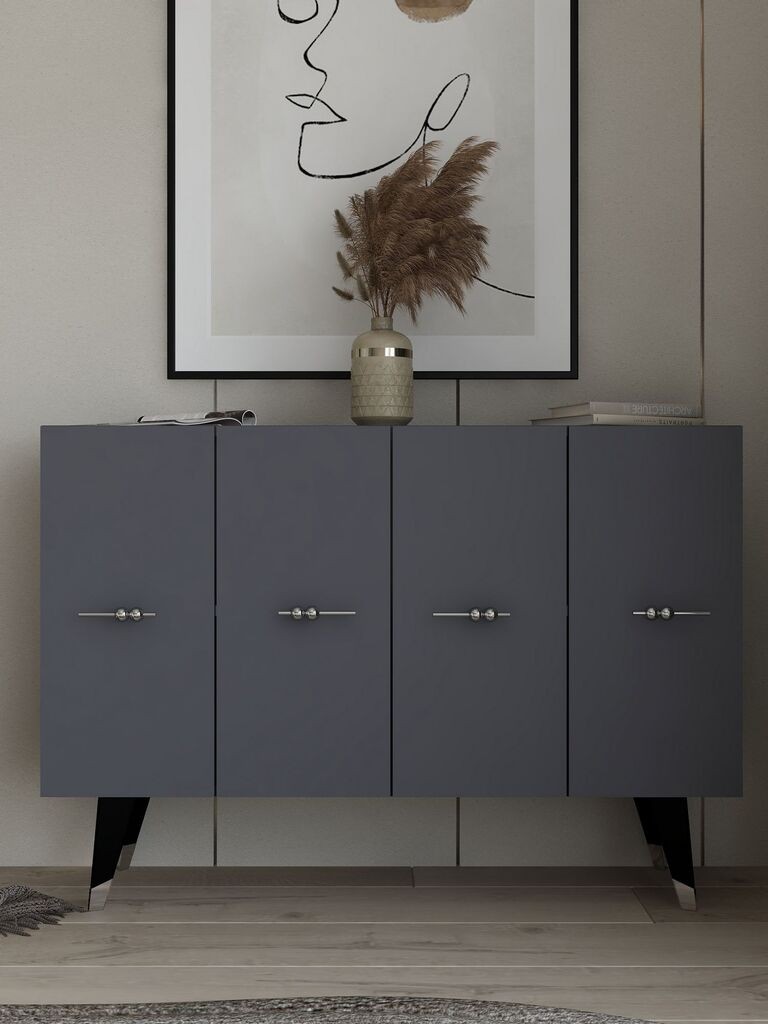 Конзолна маса Hanah Home Quart Salkim, 120x80x29.6 см, антрацит