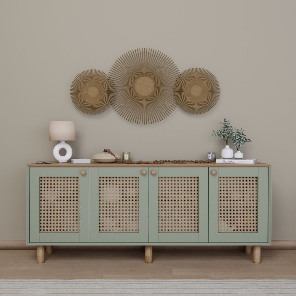 Конзолна маса Hanah Home Bohemian 1600-132, 180x75x40 см, маслинеста боја