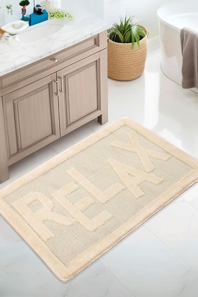 L'essentiel Maison Relax тепих за бања, 60x100 cm, крем