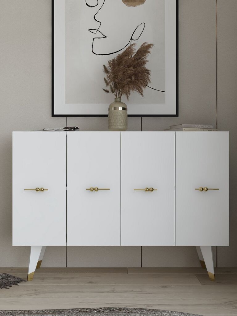 Конзолна маса Hanah Home Quart Salkim, 120x80x29,6 см, бела