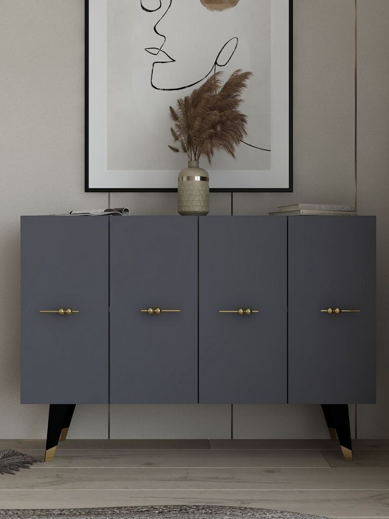 Конзолна маса Hanah Home Quart Salkim, 120x80x29.6 см, антрацит