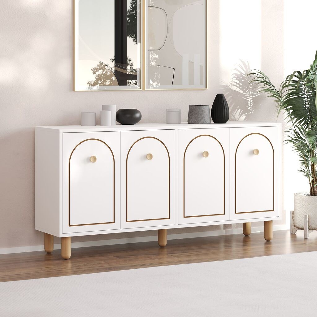 Конзолна маса Hanah Home Midmod, 150x73x36 см, бела