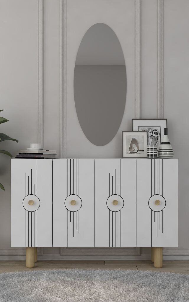 Конзолна маса Hanah Home Fraud Bohem KM120, 120x75x29,6 см, бела