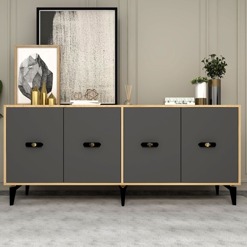 Конзолна маса Hanah Home Fly, 180x82.6x35 см, антрацит