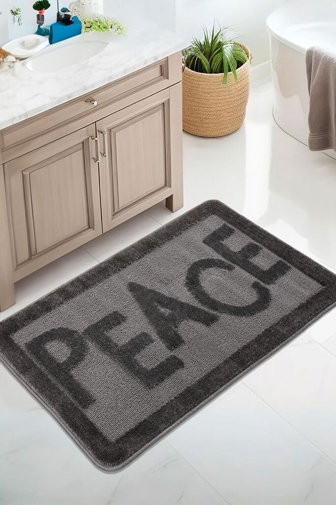 Килим за бања L'essentiel Maison Peace, 60x100 cm, антрацит