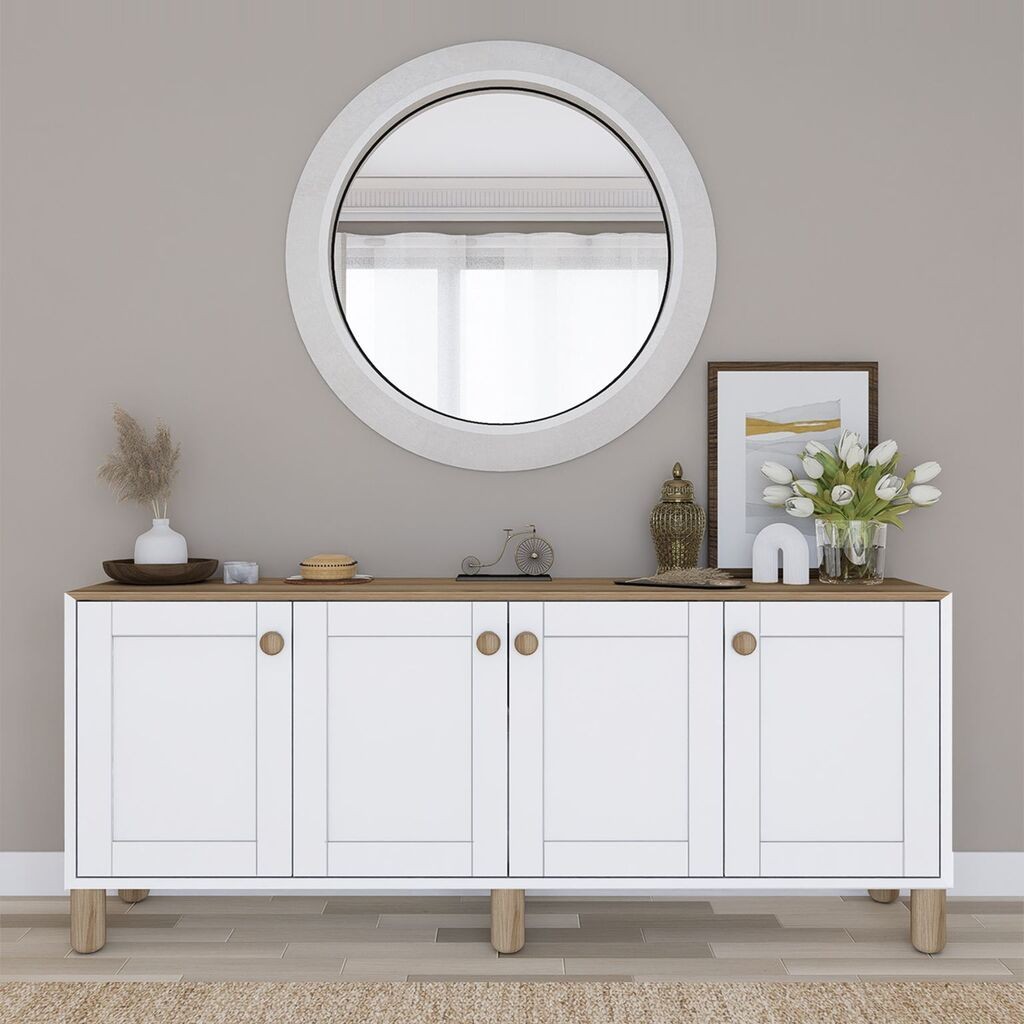 Конзолна маса Hanah Home Bohemian 1600-71, 180x80x37.3 см, бела