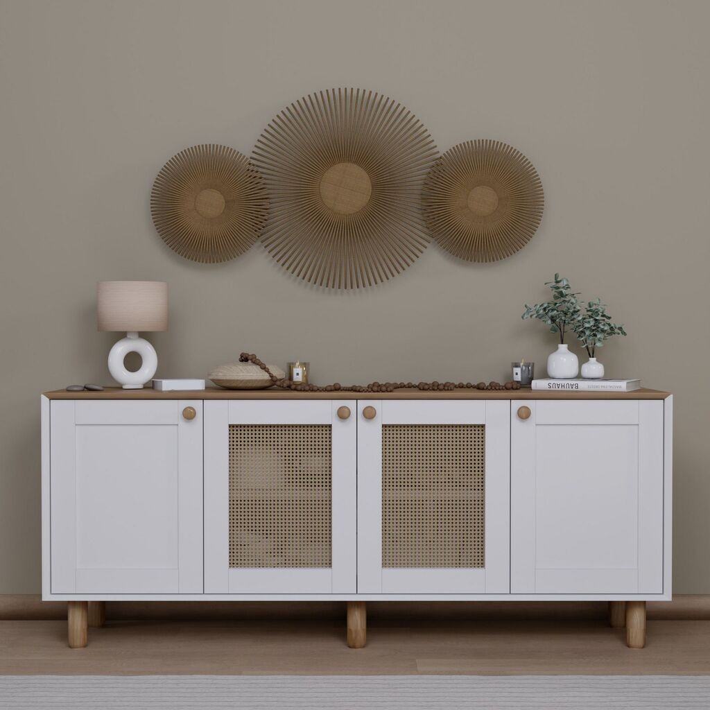 Конзолна маса Hanah Home Bohemian 1600-145, 180x75x40 см, боја бела-даб