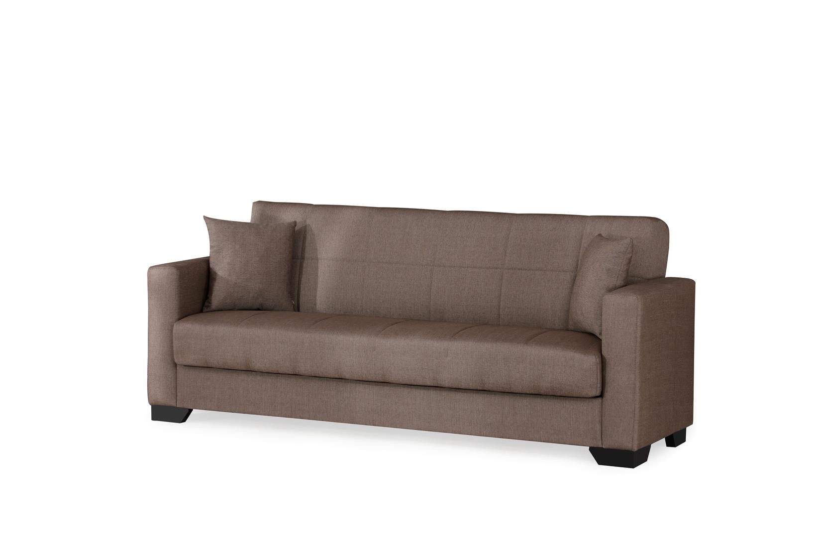 LIVEN Клик-Клак Тросед VERMONT со механизам на извлекување, 213x86x86cm Кафеав