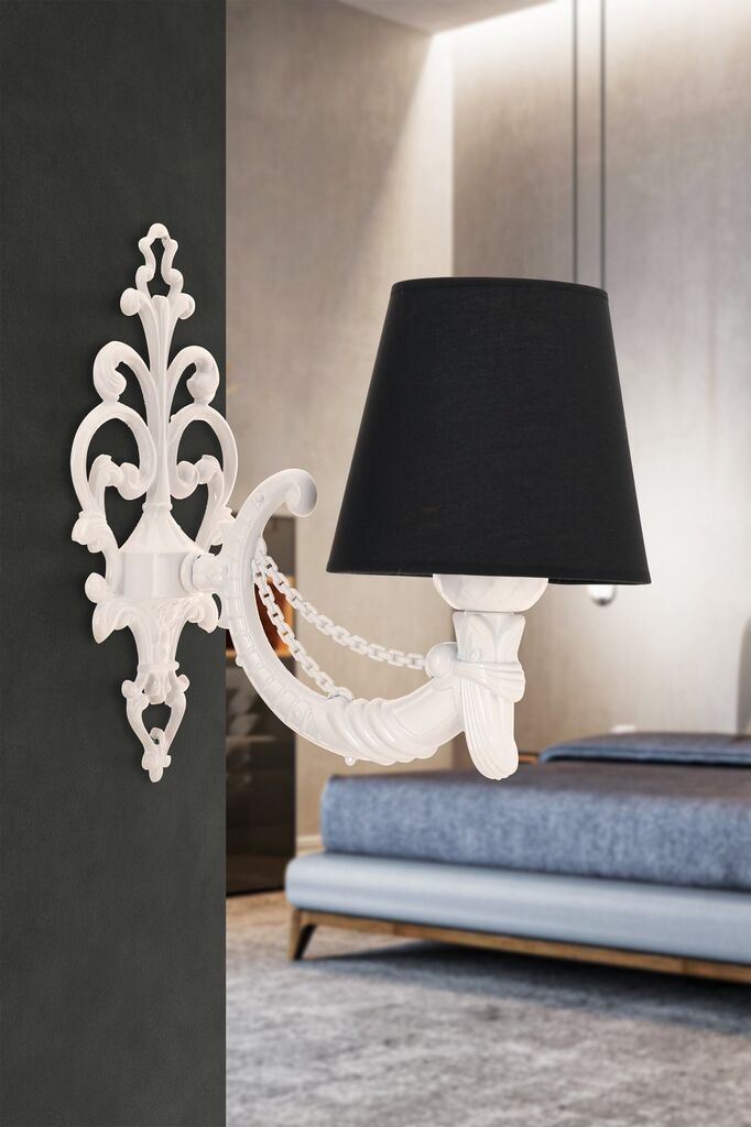 Opviq dzидна светилка Gloria, 15x10x13cm, IP20, црно-бела