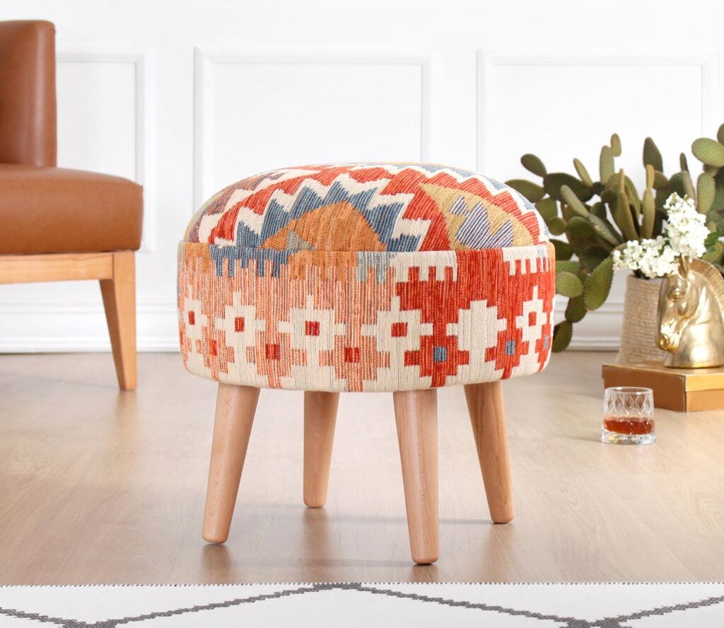 Ателје дел Софа Табуре Сефијан v2, 46x42x46см, Шарена