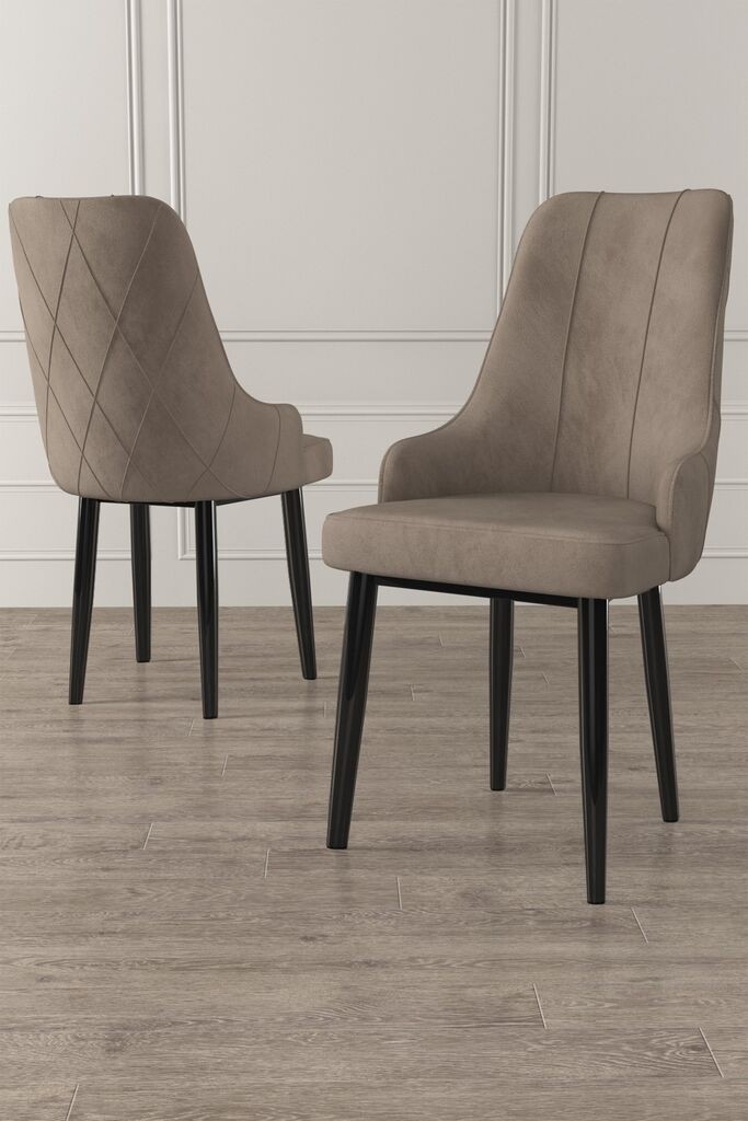 Комплет столчиња Hanah Home Trex, 46x95x42 см, 4 парчиња, црно-кафеава