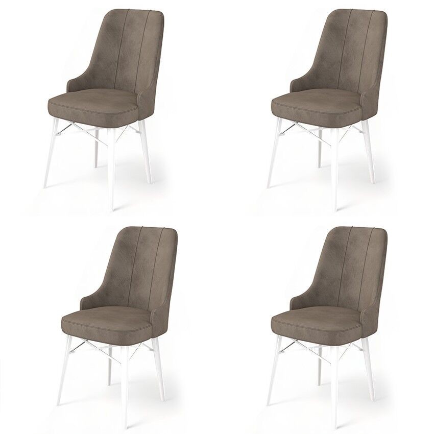 Комплет столчиња Hanah Home Pare, 46x94x46 см, 4 парчиња, црно-кафеава